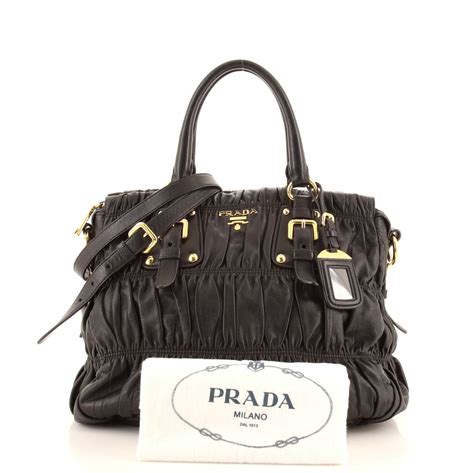 prada black leather convertible satchel|prada purses on sale.